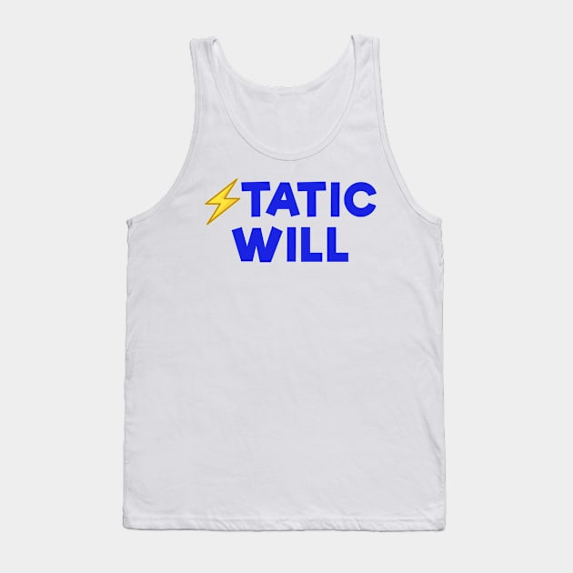 Static will Blue Tank Top by Dolta